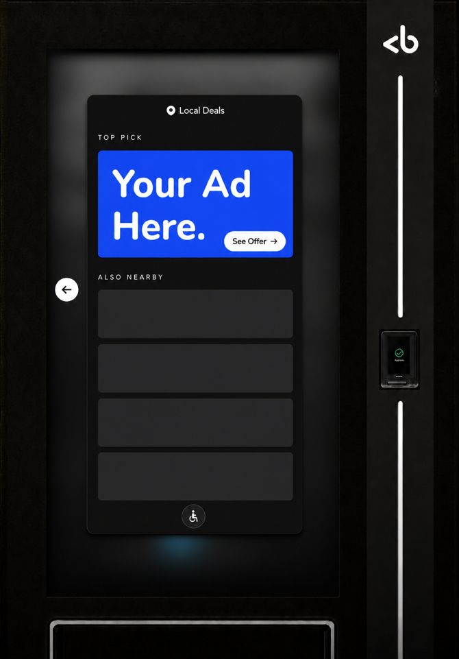 Local services advert on a connected Selecta screen